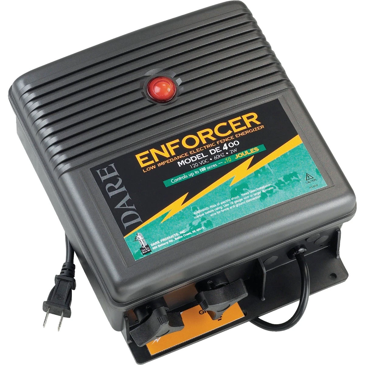 Electric Fence Energizer for 100 Acre Coverage, Plug-In Model