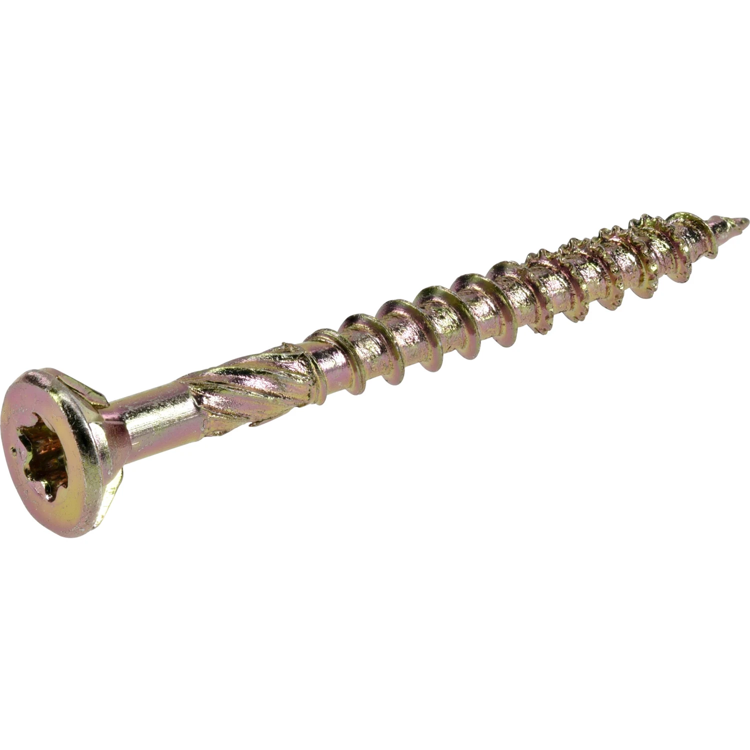 Power Pro #8 x 1-3/4-in Yellow Flat-Head Interior Wood Screws (75-Count)
