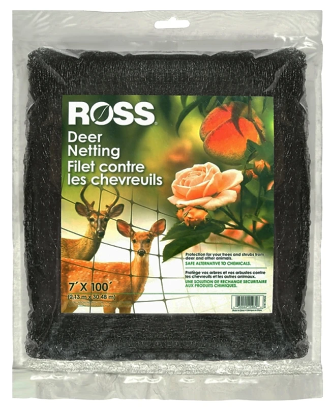Economy-Grade Deer & Bird Mesh Netting, Black PVC, 7 x 100 Ft.