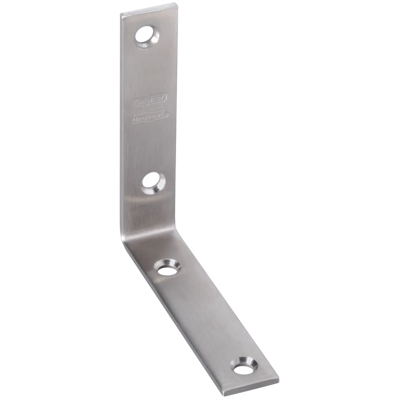 Corner Brace, Stainless Steel, 4 x 7/8 In., 2-Pk.