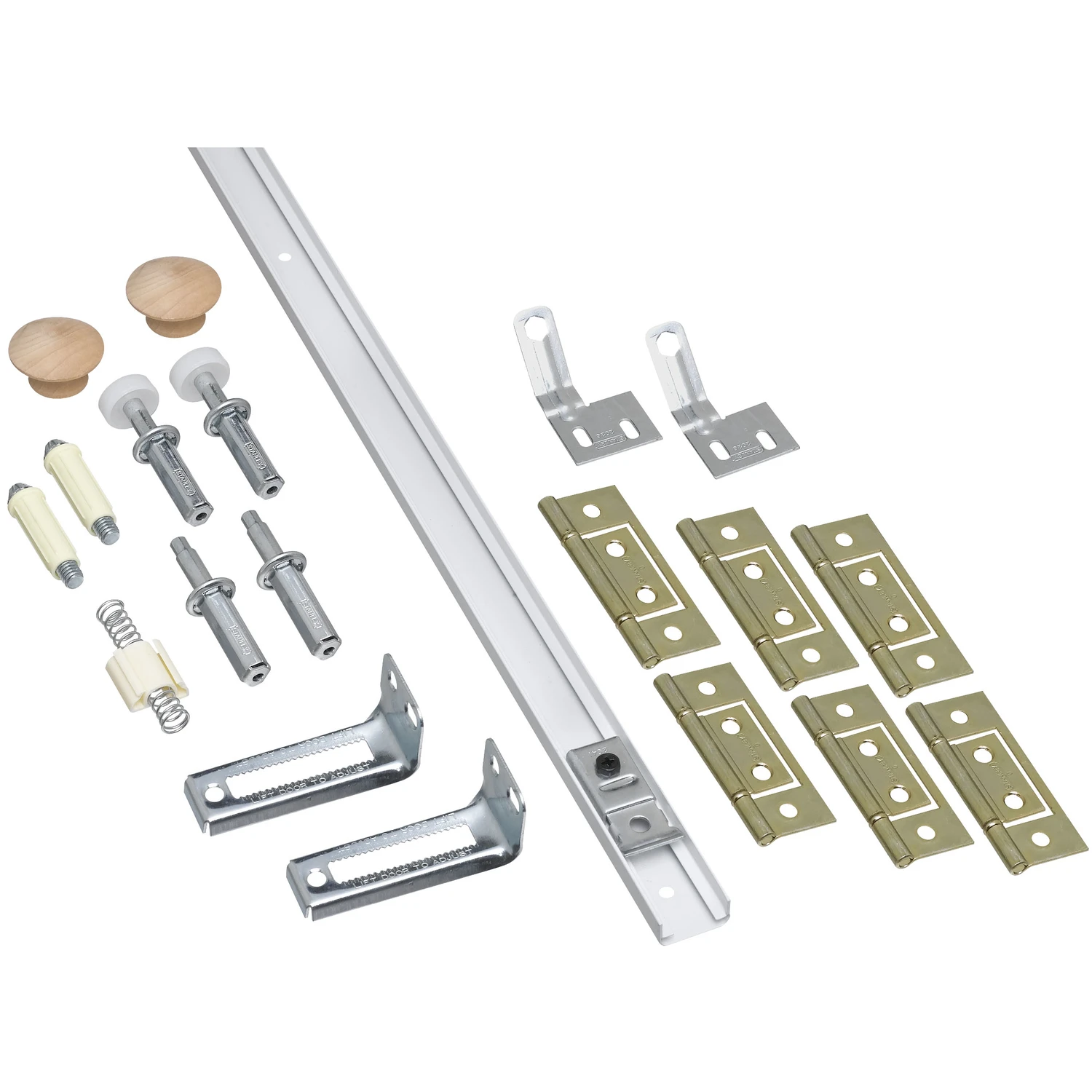 Folding Door Hardware Set, White, 72 In.