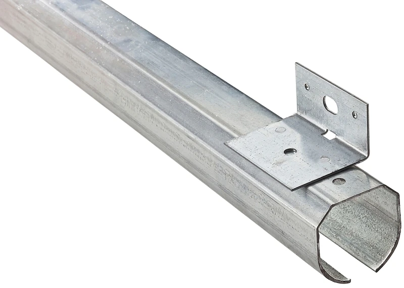 Round Rail Hanger For Sliding Barn Door, Face Mount, Galvanized, 8 Ft.