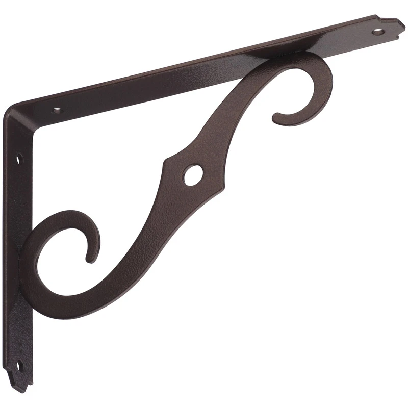 5-1/2 In. H X 8 In. W X 0.94 In. D Antique Bronze Steel Shelf Bracket