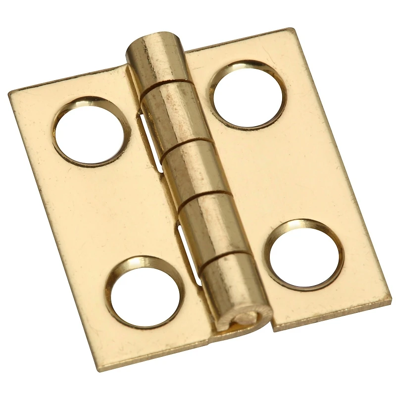 Medium Hinge, Brass, 3/4 x 11/16 In., 4-Pk.