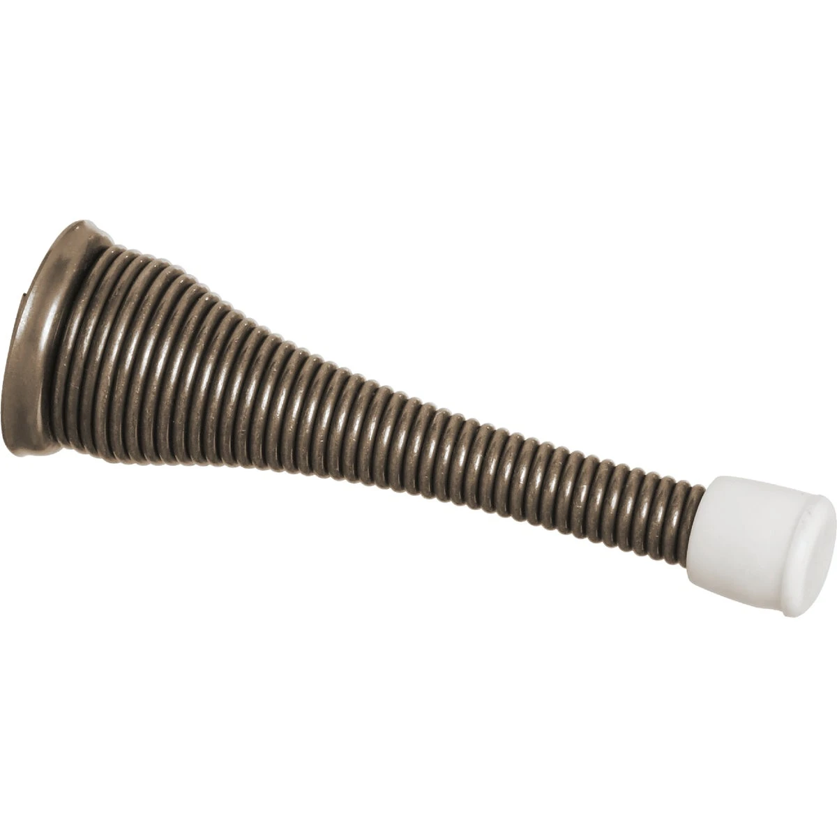3 In. Antique Brass Spring Door Stop With Rubber Bumper - Model N184341