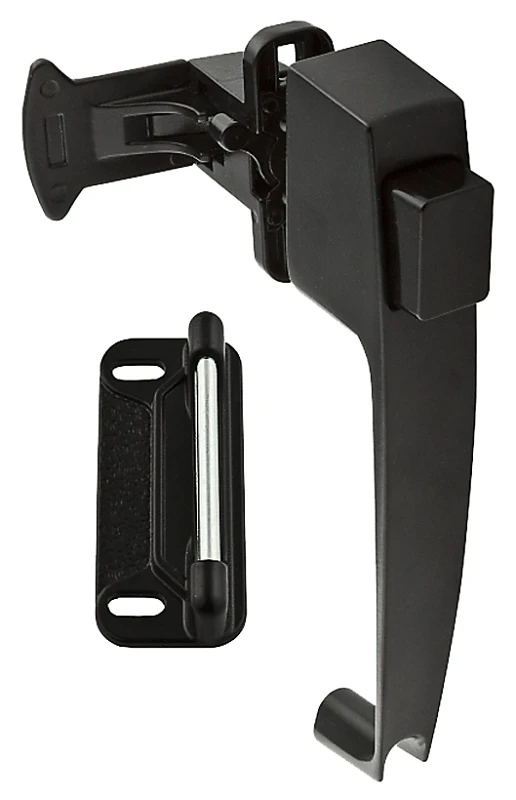 Screen & Storm Door Latch, Push-Button, Black