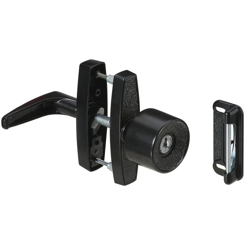 Screen & Storm Door Knob Latch, Keyed, Black