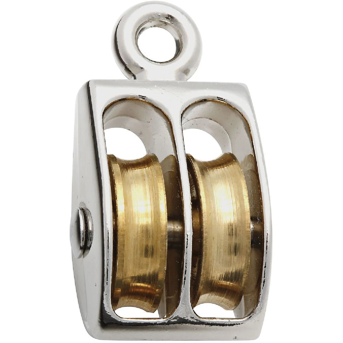 Fixed-Eye Double Pulley with 1-Inch Diameter Sheaves for Heavy-Duty Lifting