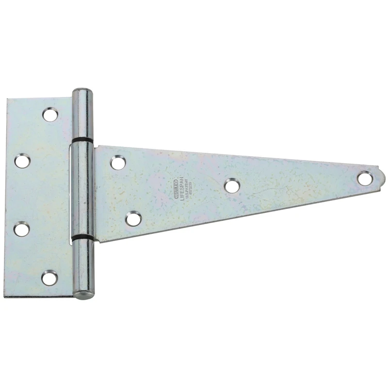 Gate T-Hinge, Extra Heavy Duty, Zinc, 8 In.
