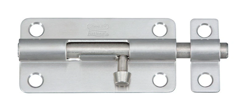 National Hardware N348-284 Barrel Bolt, 0.32 in Dia Bolt Head, 4 in L Bolt, Stainless Steel