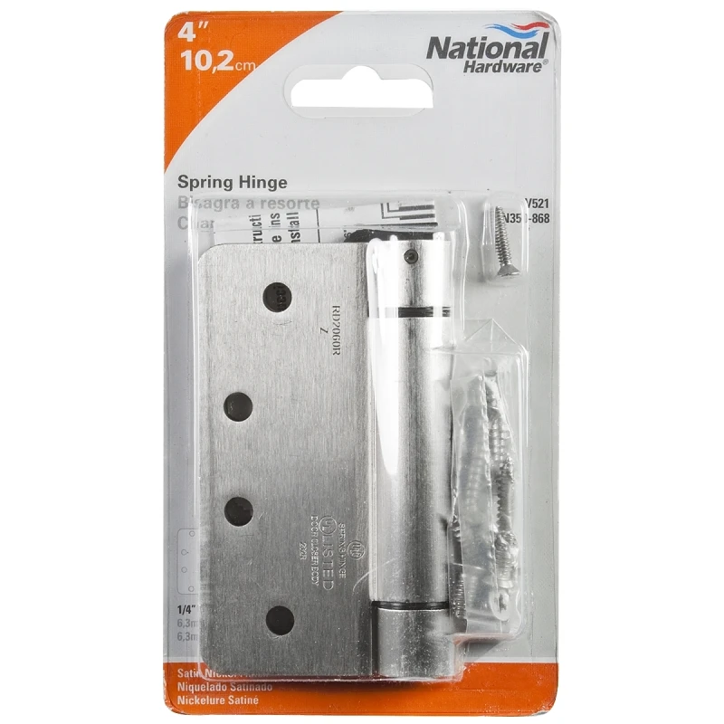 National Hardware 4 In. Satin Nickel 1/4 In. Radius Spring Door Hinge