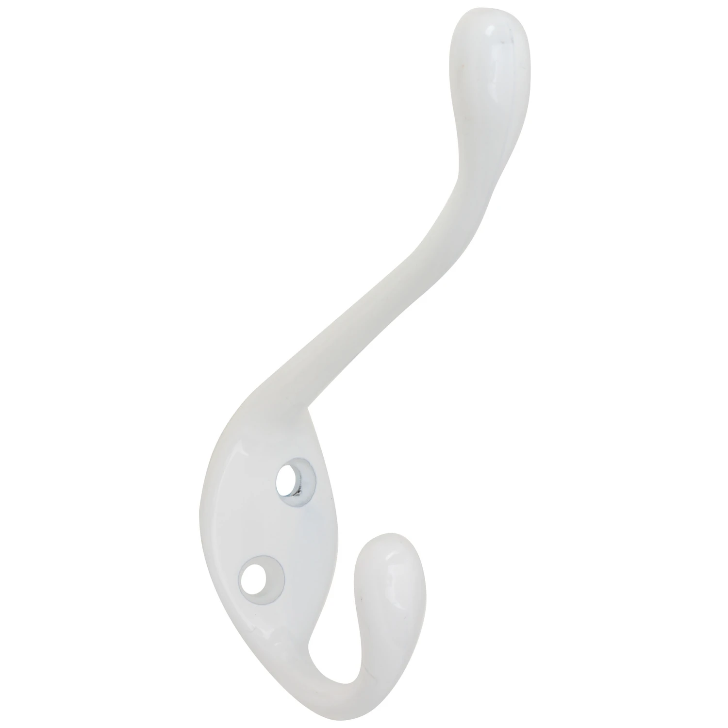 Hat & Coat Hook, Heavy-Duty, White, Holds 35-Lbs.