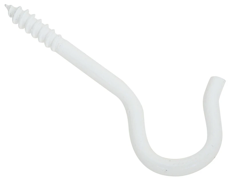 Ceiling Hooks, White, 25-Lb. Load, 2.5 In., 3-Pk.