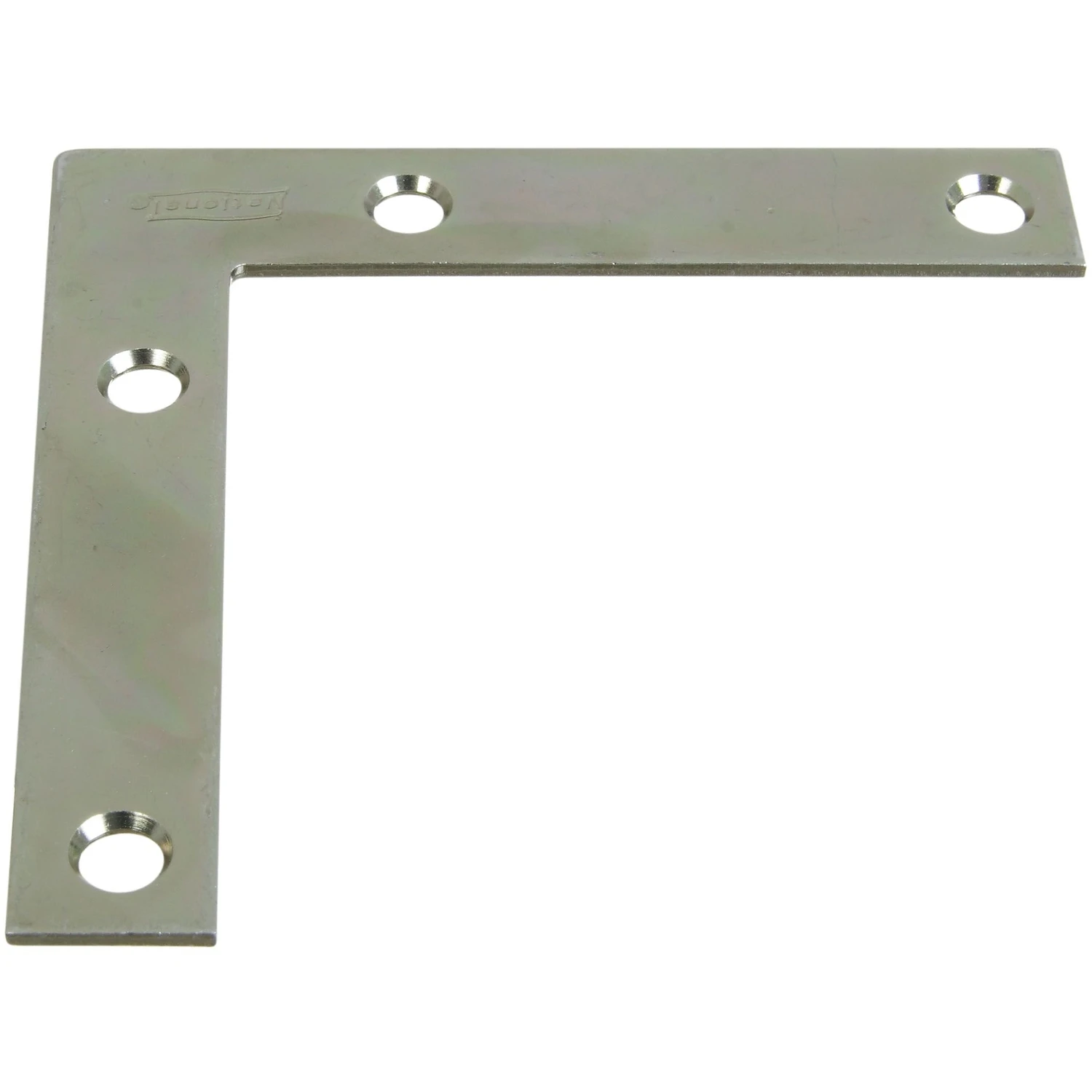 Flat Corner Iron Bracket, Zinc Plated, 3 and 1/2 Inch Length
