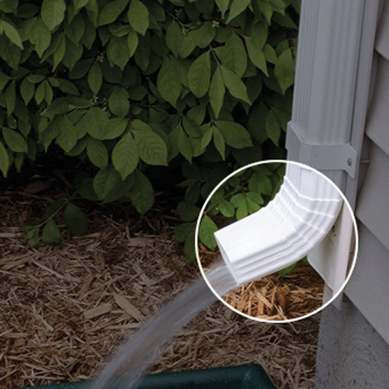 Duraspout A-style Downspout Elbow, White Vinyl, 2 X 3-inches, Model Aw201a