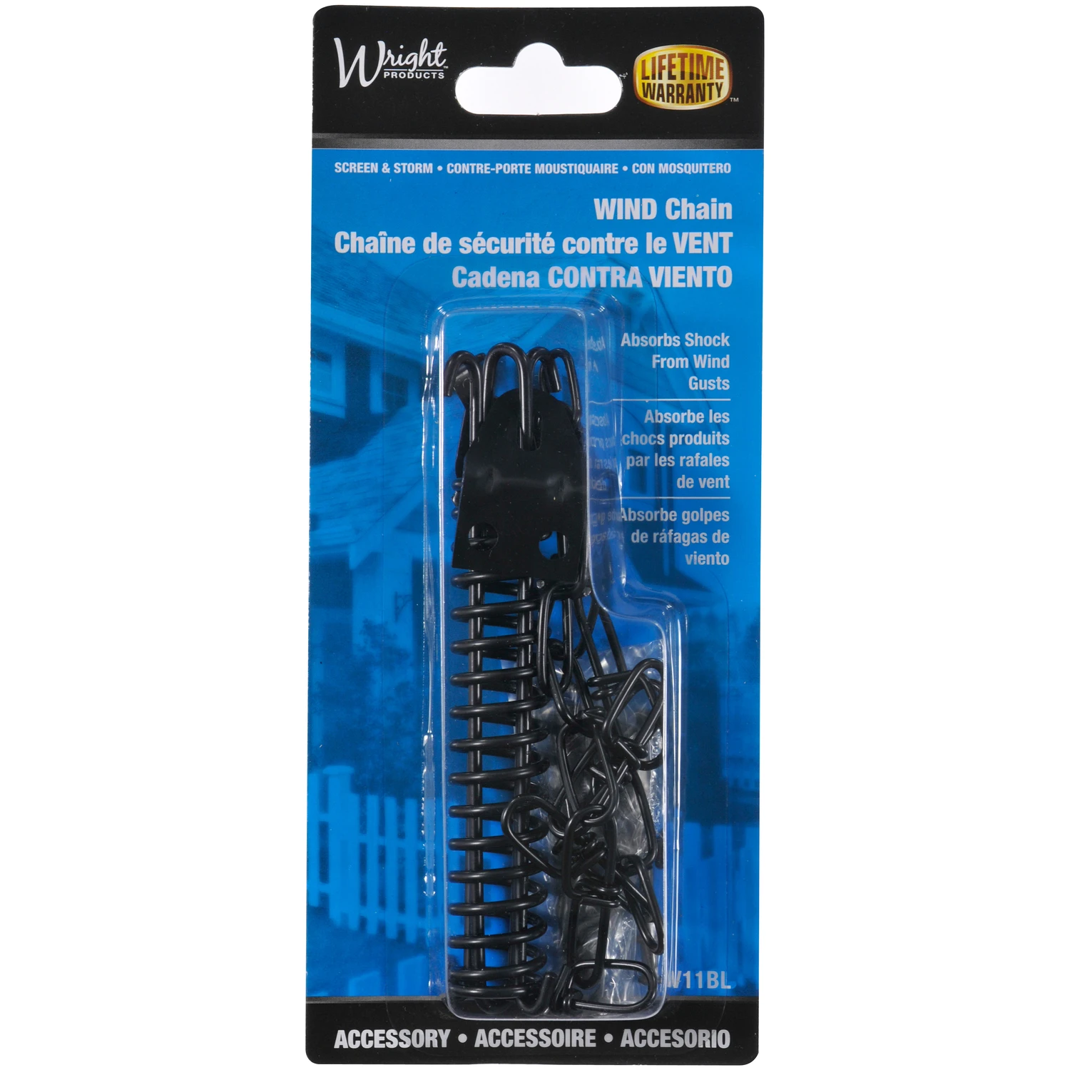 Screen & Storm Door Chain & Spring, Black