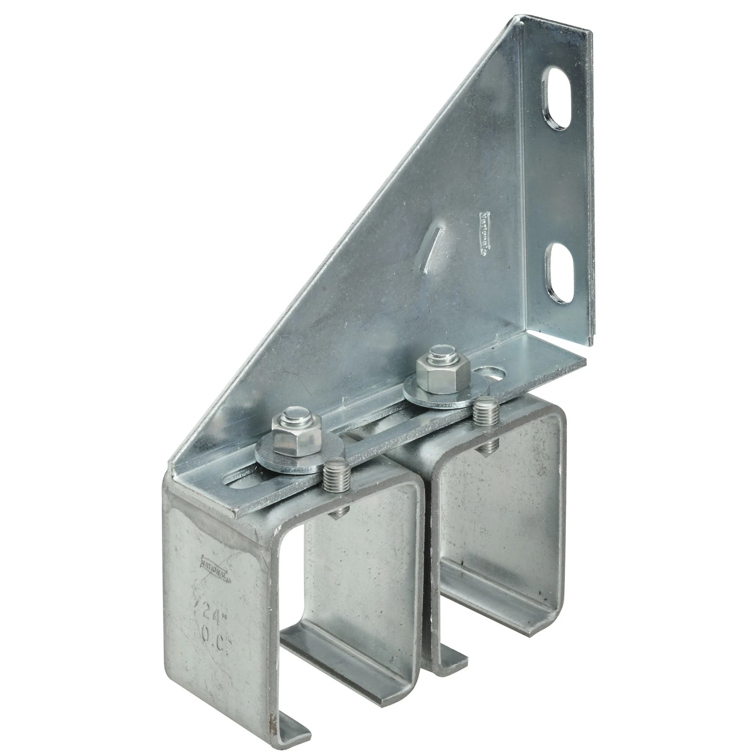 Dp51ms2 Galvanized Double Splice Box Rail Barn Door Bracket - 300 Lb Capacity