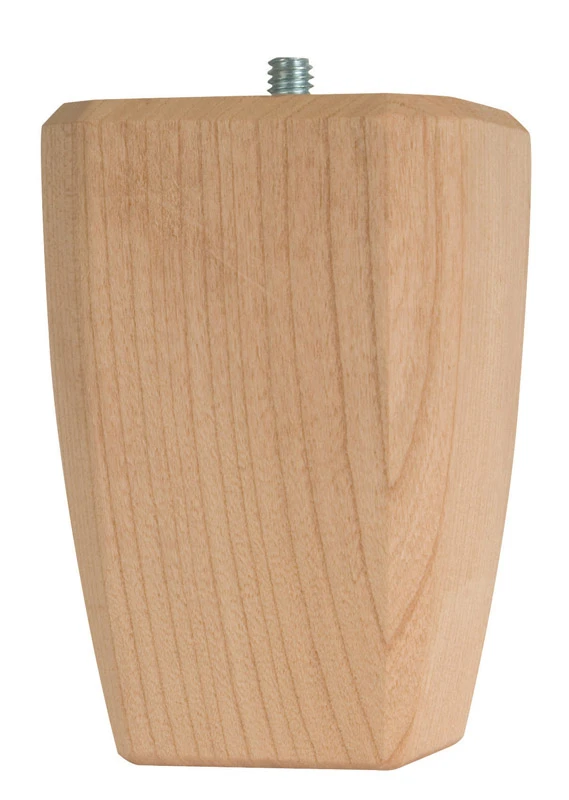 Hardwood Square Bun Feet, 2.5 Inch by 4 Inch, Durable Furniture Legs