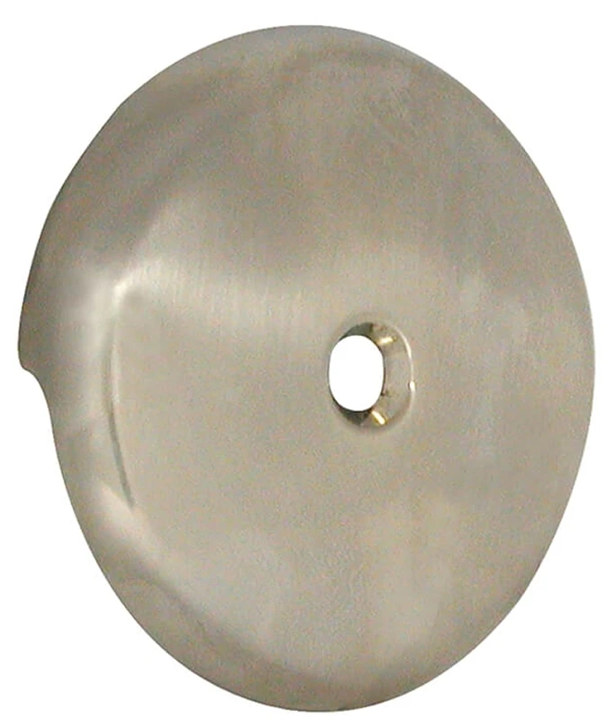 Brushed Nickel Round Plastic Overflow Plate For Bathtubs - Model 89235a