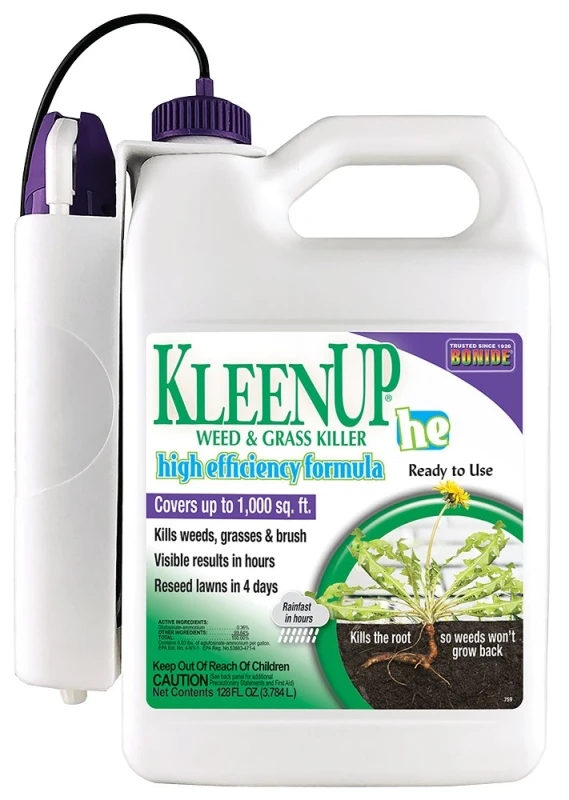 KleenUP he Weed & Grass Killer High Efficiency Formula, Fast Acting Formula Kills Weeds & Roots, 128 oz. with Power Wand