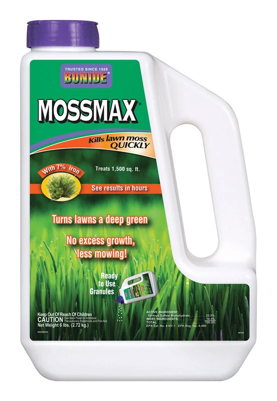 Mossmax Moss Control Granules, 6 Pounds, Lawn and Roof Treatment