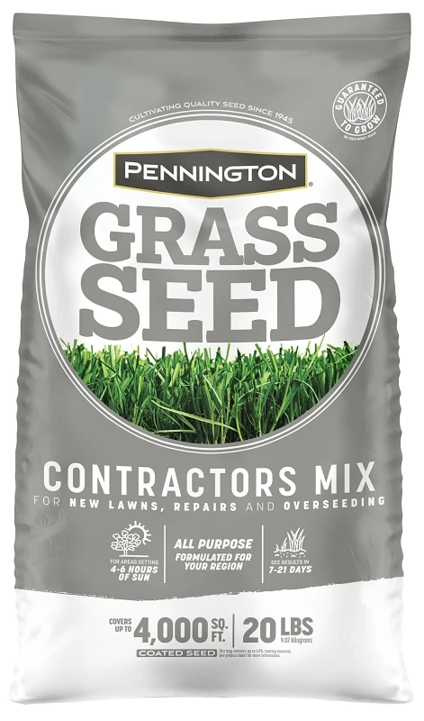Contractor Mix Grass Seed, Southern Mix, 20 Pounds For Quick Coverage