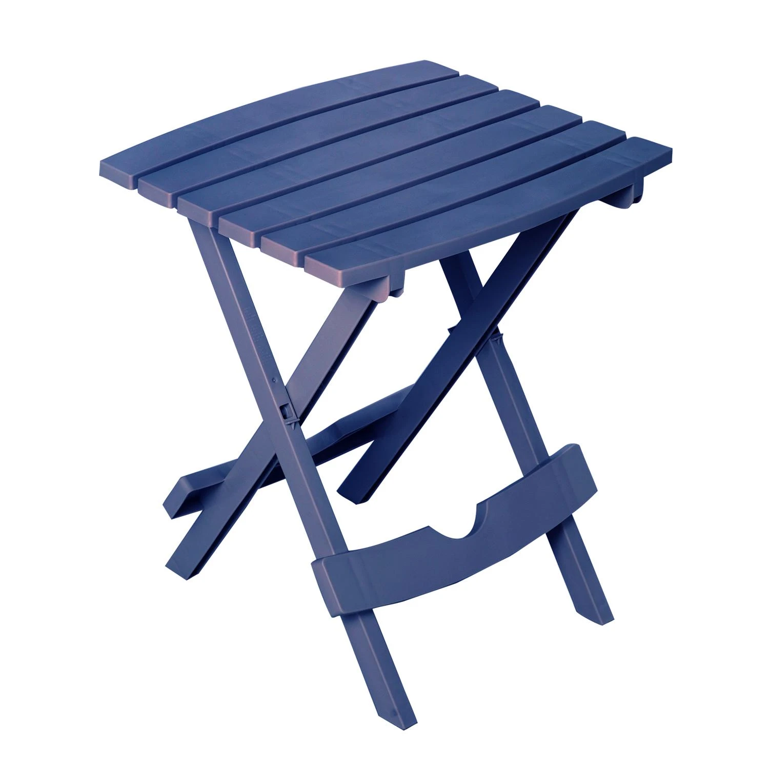 Quik Fold Side Table, Durable Resin Construction, Blue Finish, Portable and Lightweight