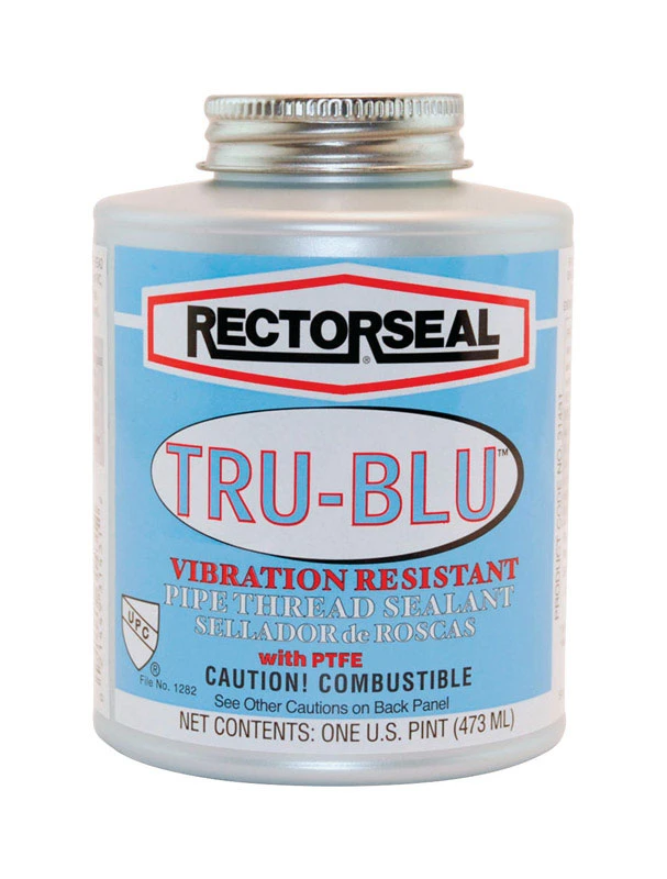 Tru-blu Blue Pipe Thread Sealant 16 Oz With Ptfe For High Vibration
