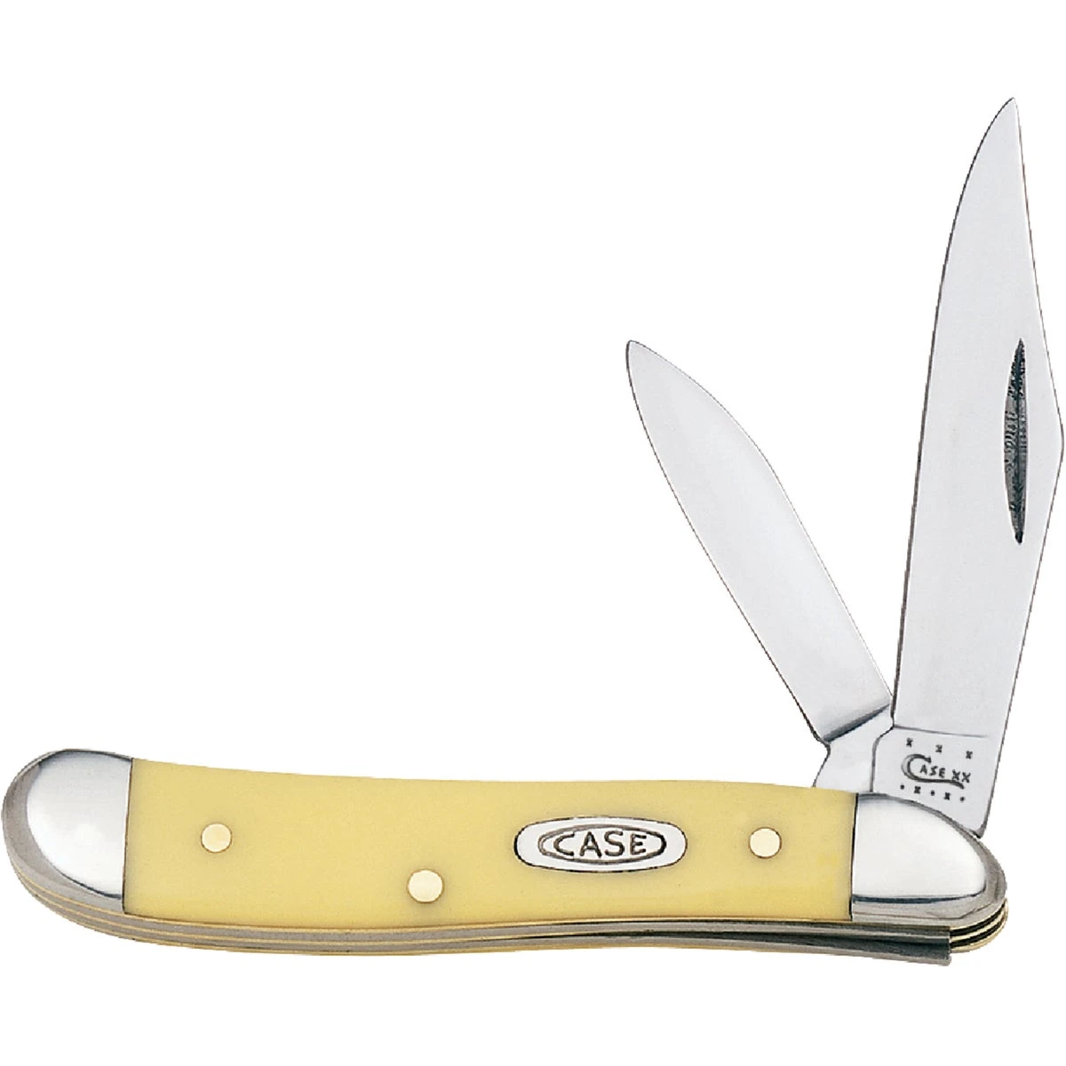 Peanut 2-blade Pocket Knife, 2-7/8 In. Closed Length, Yellow Handle
