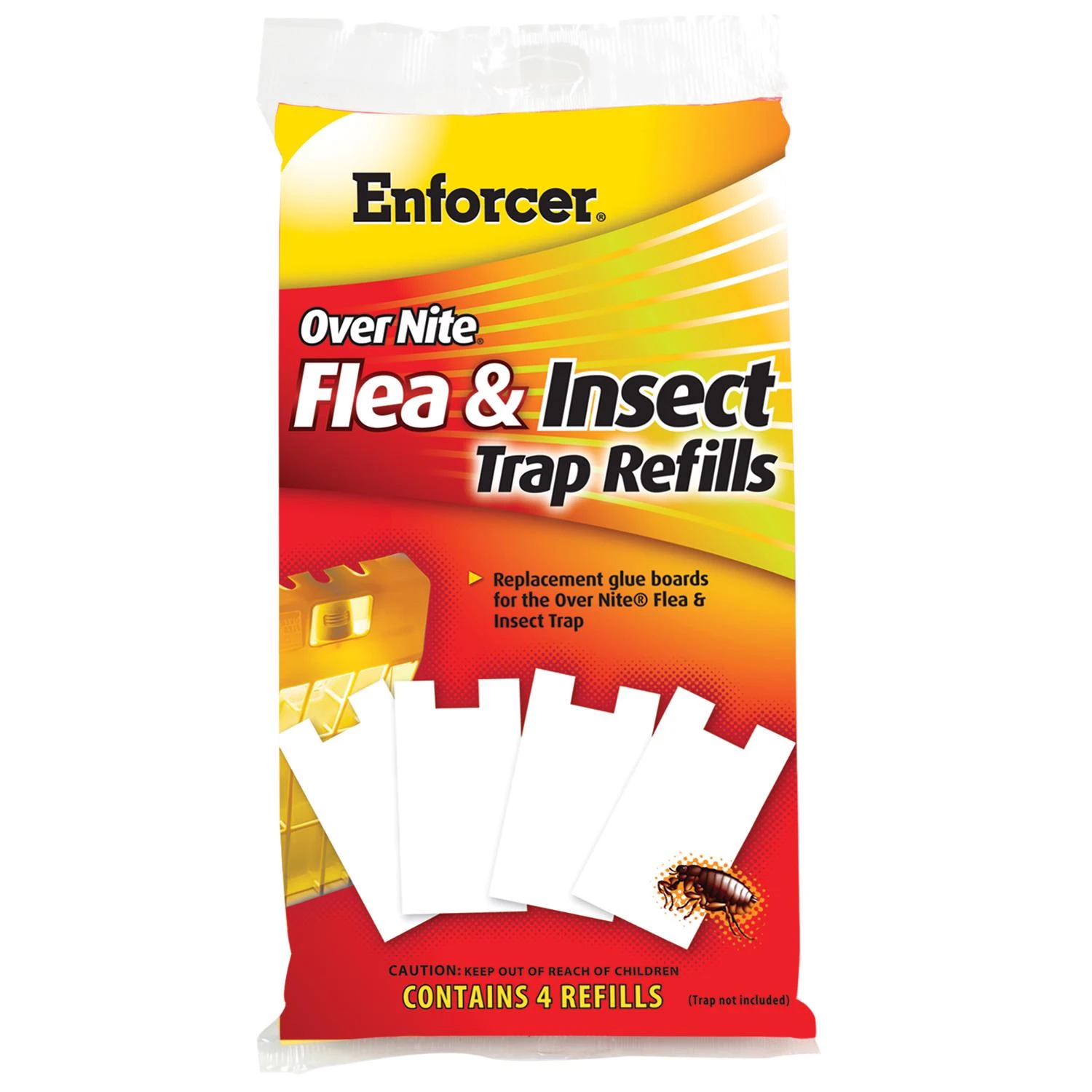 Over Nite Glue Cat And Dog Flea Trap Refill, Permethrin, 4 Pk, 2 Oz