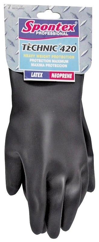 Spontex Technic 420 Latex/Neoprene Cleaning Gloves M Black 1 pk