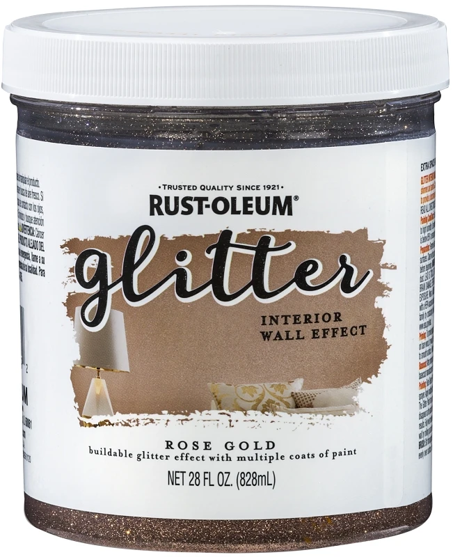 Rust-oleum Glitter Rose Gold Water-based Interior Paint 28 Oz - Multi-dimensional Shimmer