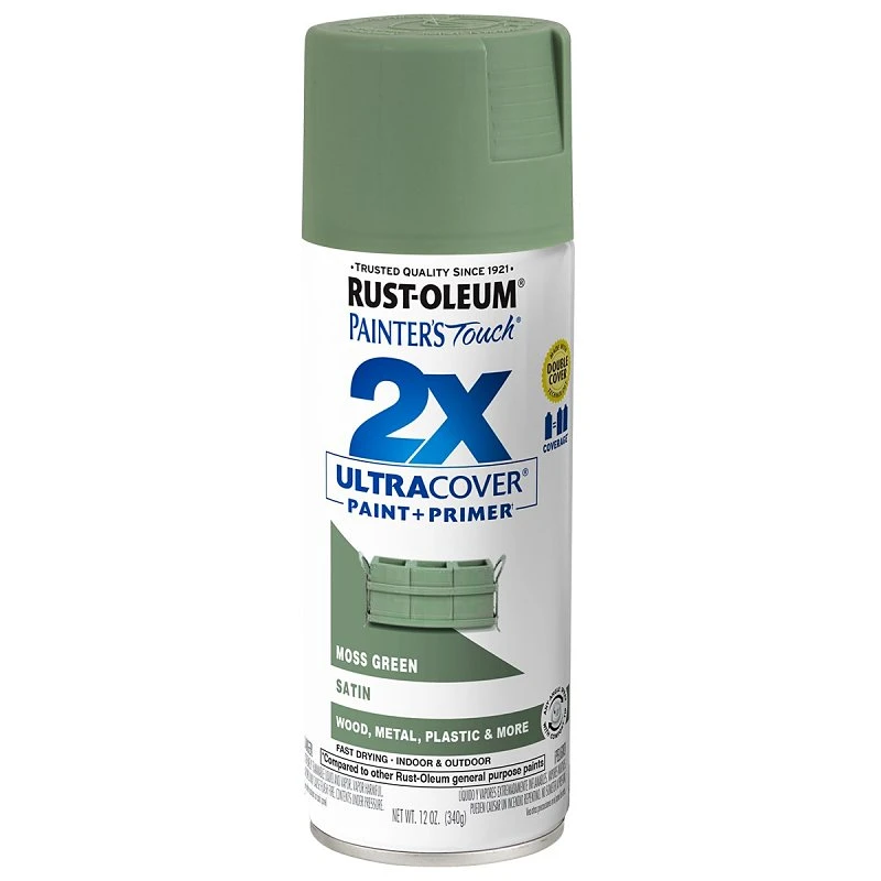 Painter's Touch 2x Ultra Cover 12 Oz. Satin Spray Paint, Moss Green