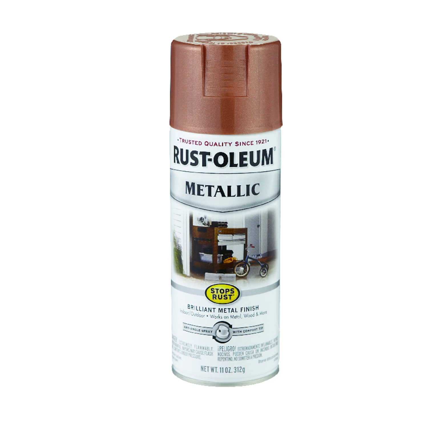 Stops Rust 11 Oz. Copper Metallic Satin Spray Paint - Durable & Versatile