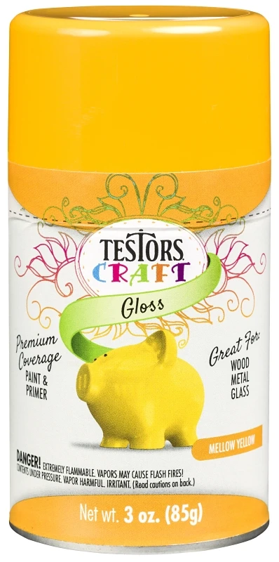 Craft Spray Paint in Mellow Yellow Gloss Finish, 3 Ounce Can