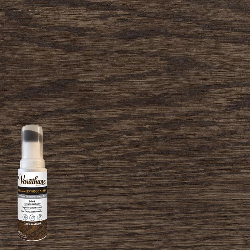 Less Mess Dark Walnut Water-based Wood Stain, 4 Oz, Model 368029, Indoor Use