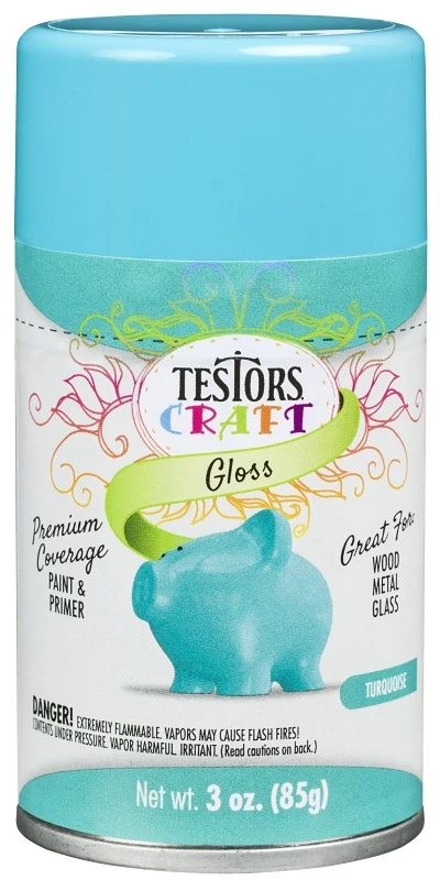 Craft Spray Paint, Turquoise Gloss, 3-ounce Aerosol