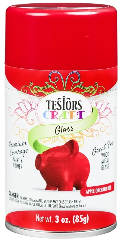 Craft Spray Paint, Apple Orchard Red Gloss, 3-oz.