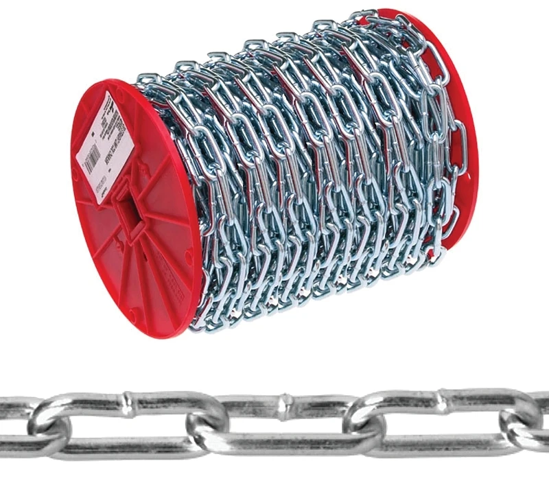 Two Zero Gauge Zinc Plated Coil Chain, One Hundred Twenty Five Feet Length
