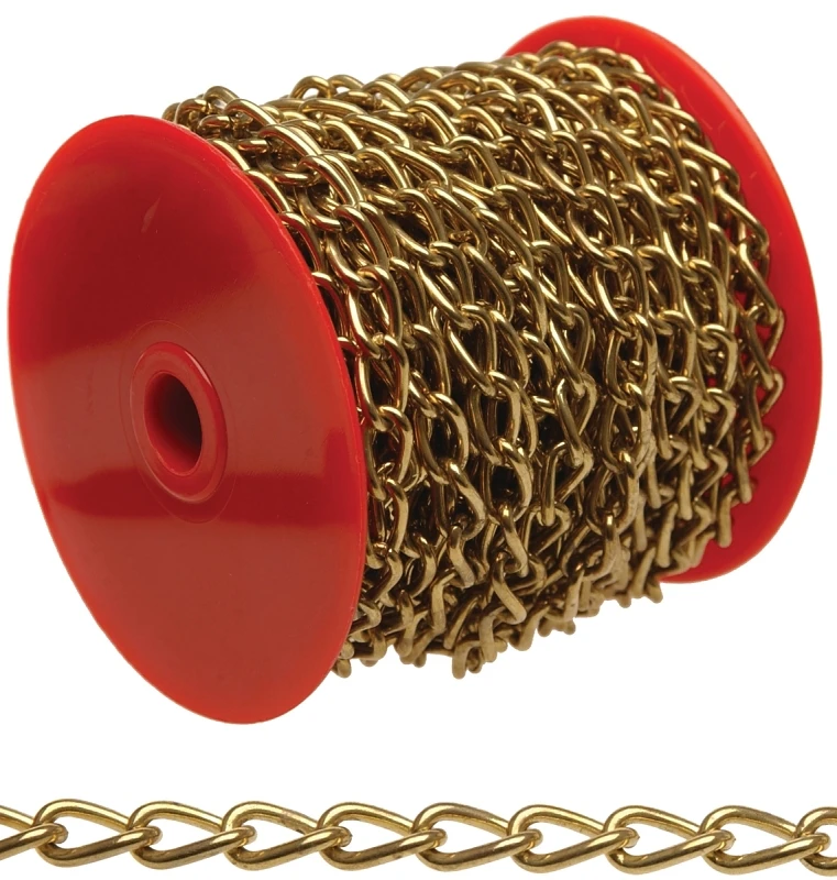 49 Foot #200 Brass Twist Chain Durable Corrosion Resistant