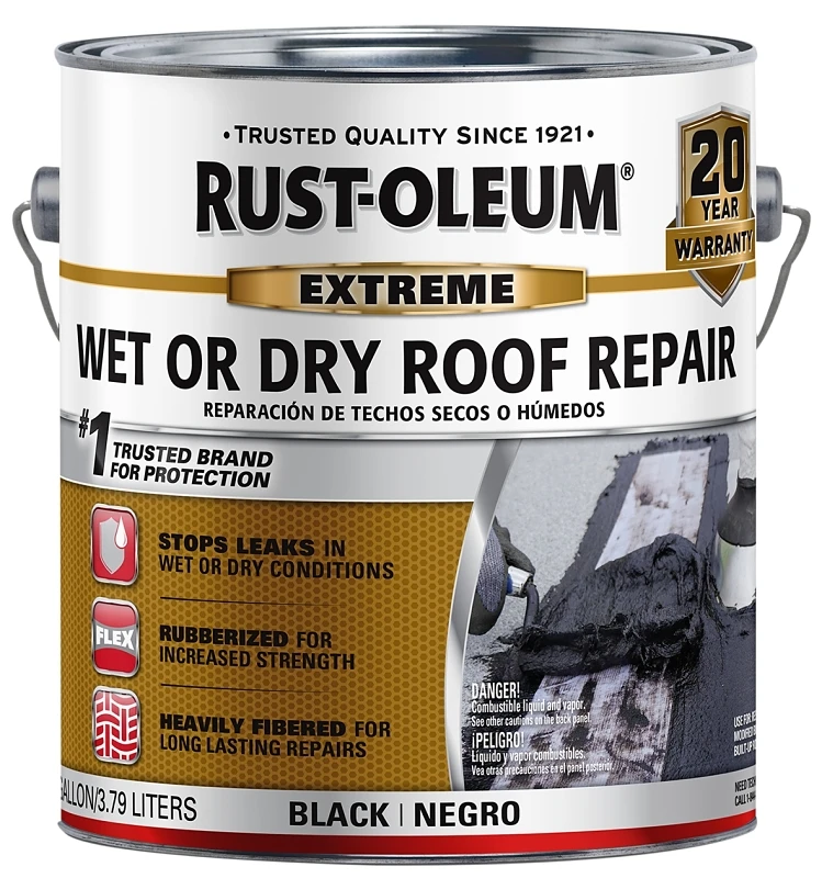 1 Gallon Black Extreme Wet Or Dry Roof Repair Cement