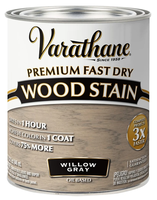 Fast Dry Premium Semi-Transparent Wood Stain in Dry Willow Gray, 1 Quart
