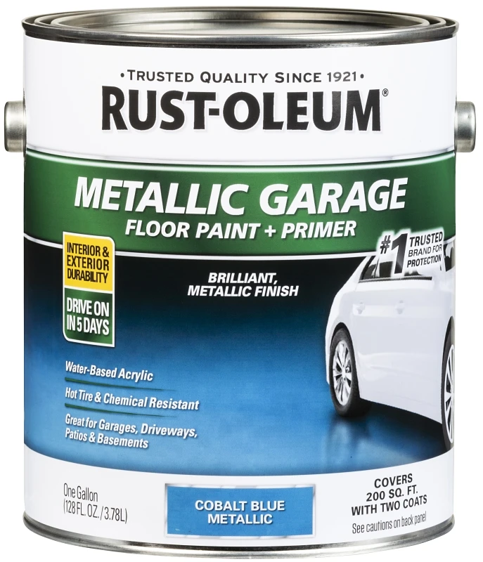 One-Part Metallic Cobalt Blue Concrete Floor Paint, 1 Gallon