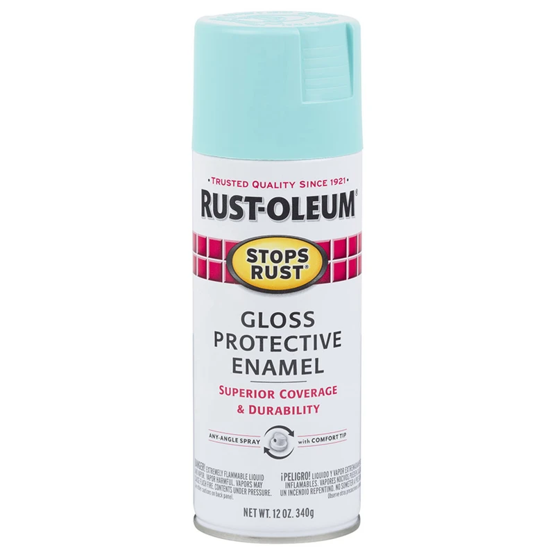 Rust-Oleum Light Turquoise Stops Rust Gloss Spray Enamel, 12-ounce Can