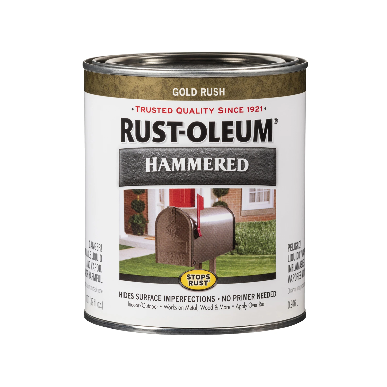 Stops Rust Hammered Paint, Gold Rush, 1 Quart - Protective Enamel