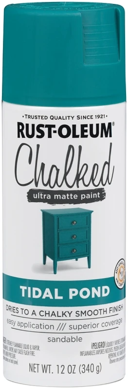 Chalked 12 Oz. Ultra Matte Spray Paint, Tidal Pond - Oil-based Acrylic