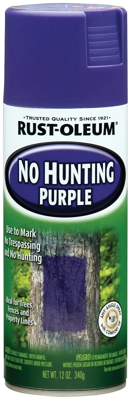 No Hunting Purple 12 Oz. Flat Spray Paint For Trees And Fences