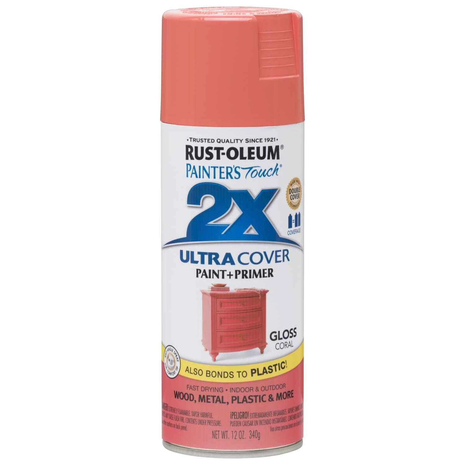 Painter's Touch 2x Ultra Cover Gloss Coral Spray Paint 12 Oz