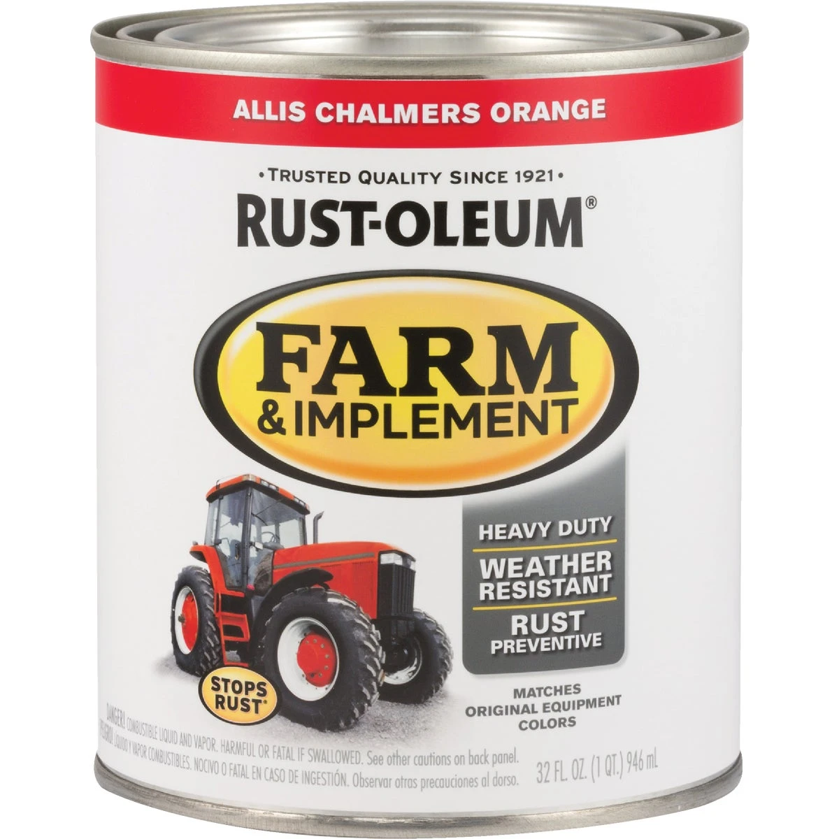 1 Quart Allis Chalmers Orange Gloss Farm & Implement Enamel Paint