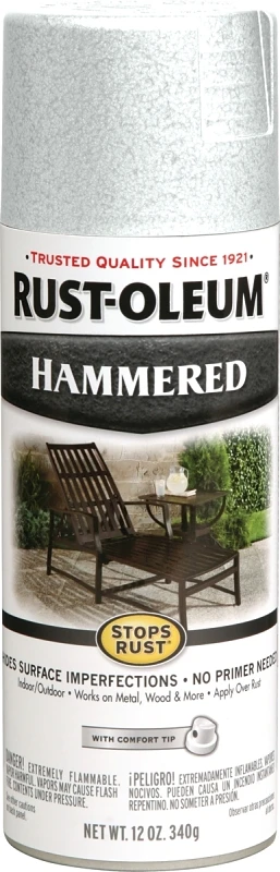 Stops Rust Hammered White Spray Paint 12 Oz - Fast Dry, Uv Resistant